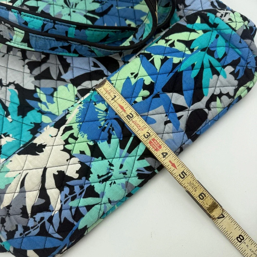 Vera Bradley Tote Bag Womens Medium Blue Floral Camofloral Quilted Cotton